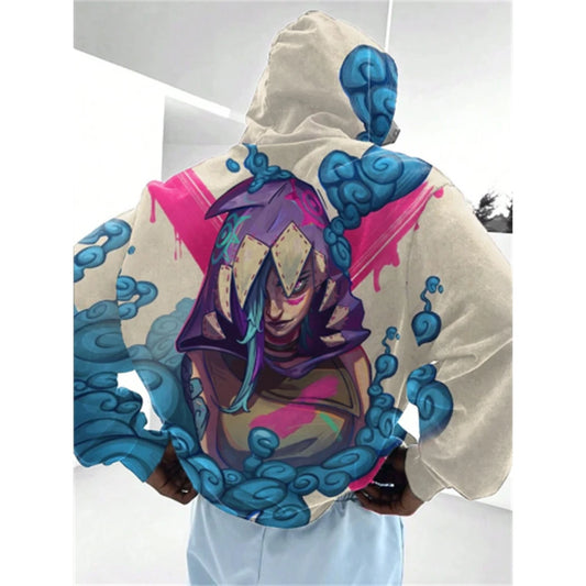 Jinx Full Print Hoodie - Fashion, League of Legends, Arcane - Eden of Clothes