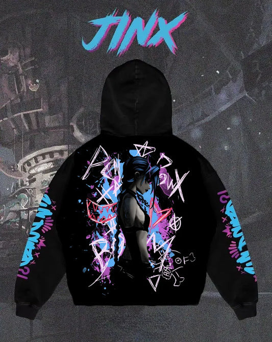 Jinx Hoodie - Dark Aesthetic, Comfortable, Arcane - Eden of Clothes