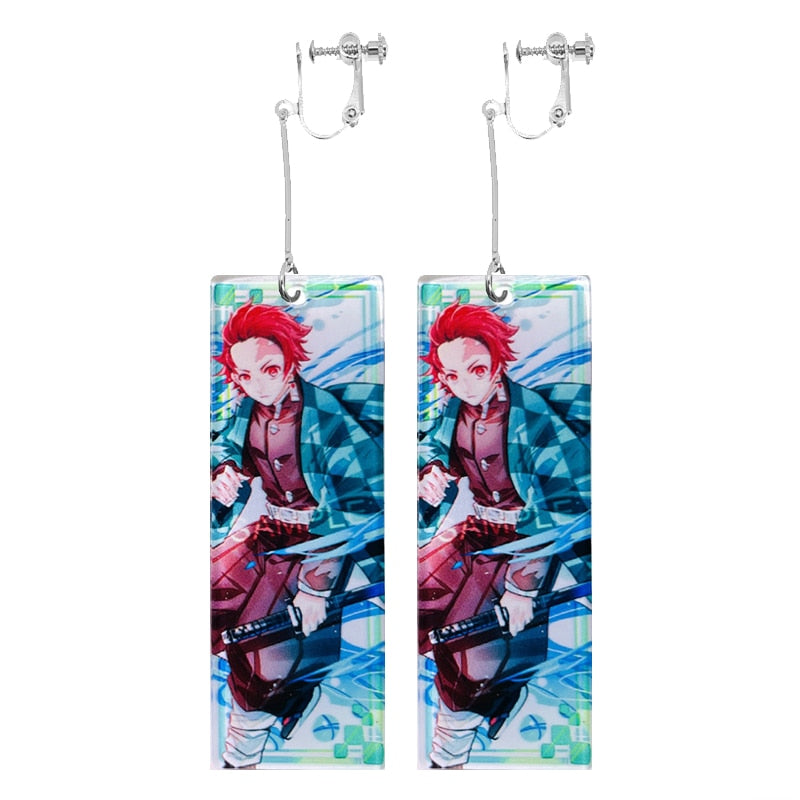 Acrylic Earrings – Tanjiro Inspired, Anime Character Jewelry - Eden of Clothes