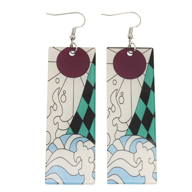 Acrylic Earrings – Tanjiro Inspired, Anime Character Jewelry - Eden of Clothes