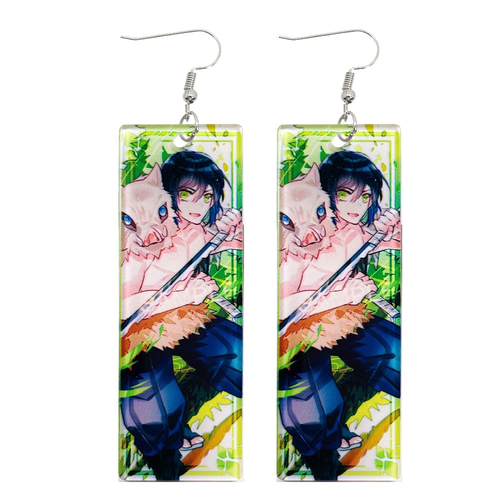 Acrylic Earrings – Tanjiro Inspired, Anime Character Jewelry - Eden of Clothes