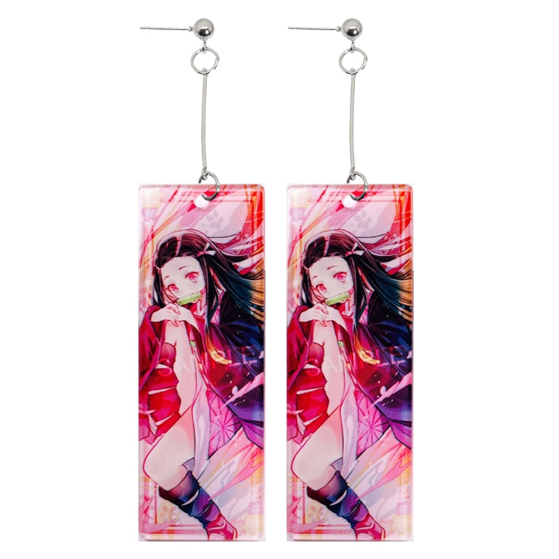 Acrylic Earrings – Tanjiro Inspired, Anime Character Jewelry - Eden of Clothes