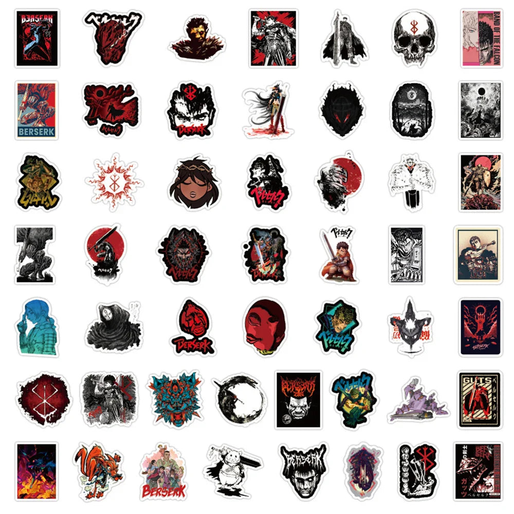Berserk Stickers – Collection of Iconic Anime Designs, Multiple Pieces - Eden of Clothes