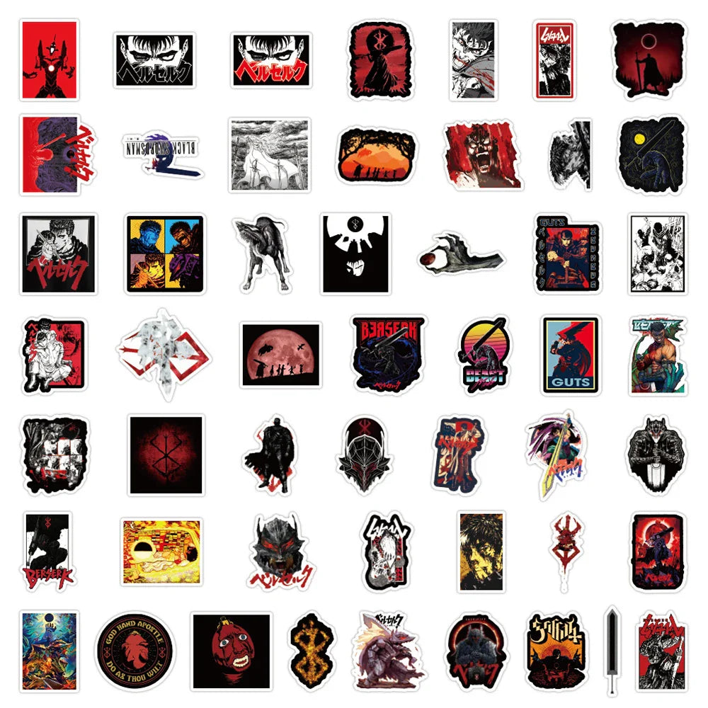 Berserk Sticker Set – Iconic Manga Designs, Multi-Piece Collection - Eden of Clothes
