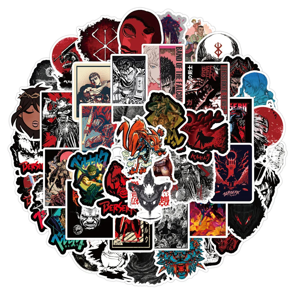 Berserk Stickers – Collection of Iconic Anime Designs, Multiple Pieces - Eden of Clothes