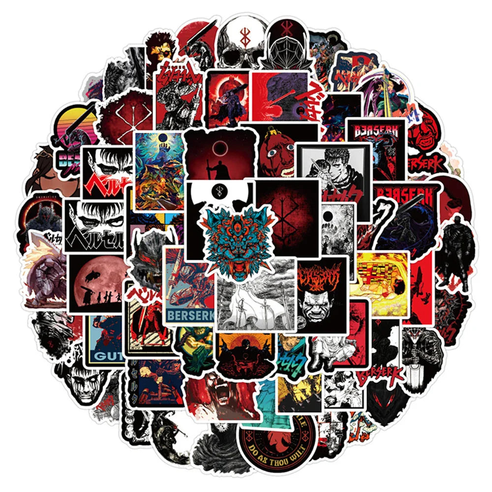 Berserk Sticker Set – Iconic Manga Designs, Multi-Piece Collection - Eden of Clothes