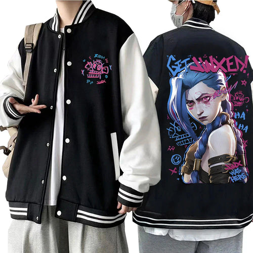 Jinx Hoodie – Baseball Style, Unisex, Arcane - Eden of Clothes