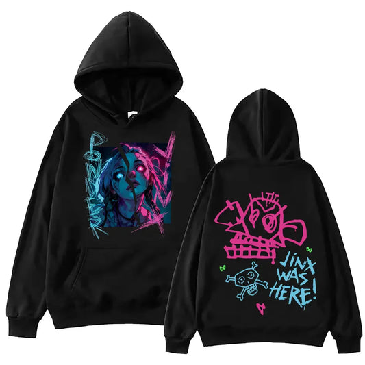 Jinx Hoodie – Hip Hop Style, Unisex, Arcane - Eden of Clothes