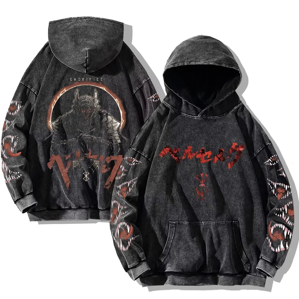 Berserker Hoodie – Oversized, Washed Style - Eden of Clothes