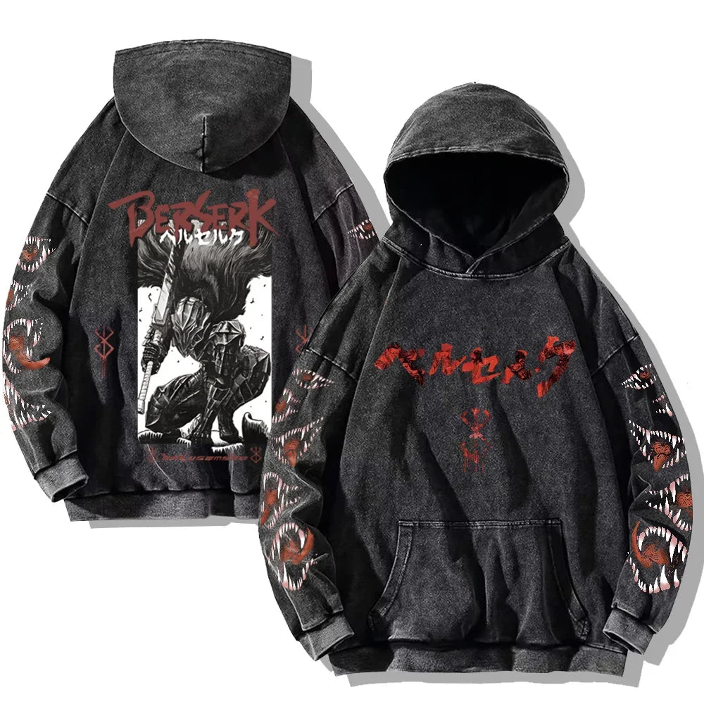 Berserker Hoodie – Oversized, Washed Style - Eden of Clothes
