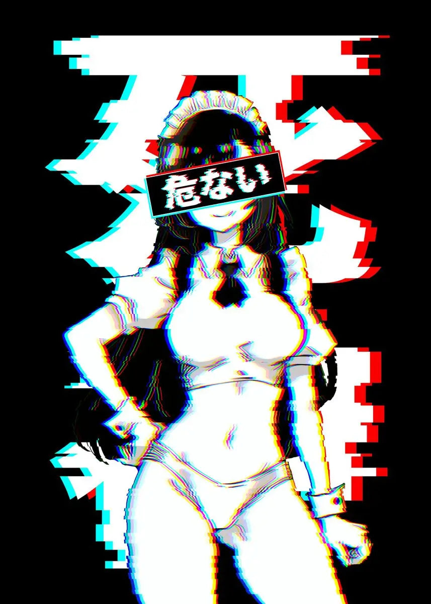 Anime Girl – Black and White, Sexy Figure Poster - Eden of Clothes