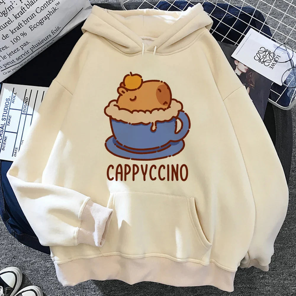 Cartoon Capybara Comfy Hoodie – Cute, Casual - Eden of Clothes