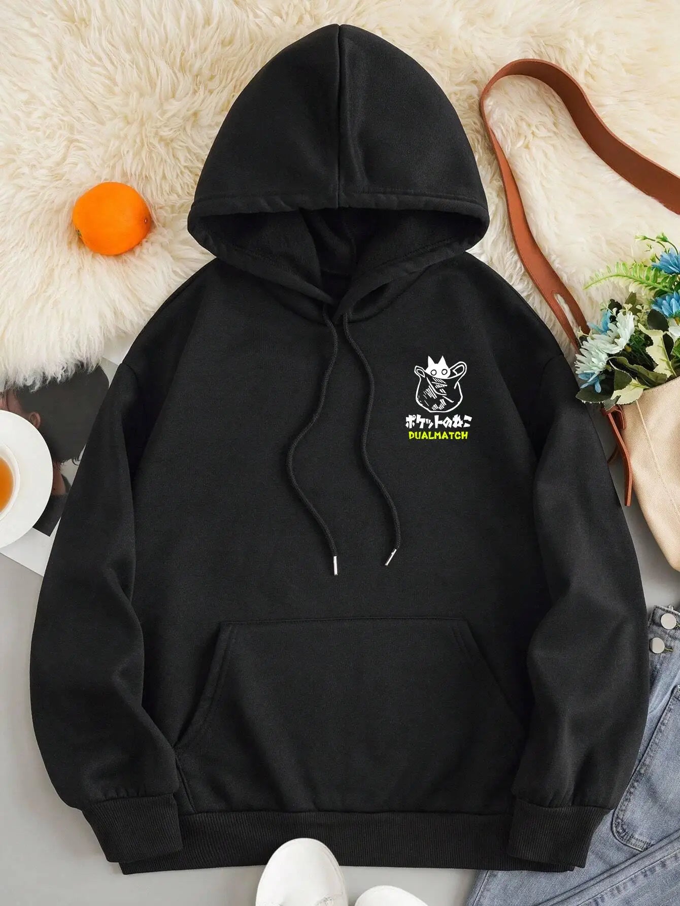 Cat Cartoon Hoodie – Cute, Casual Style - Eden of Clothes