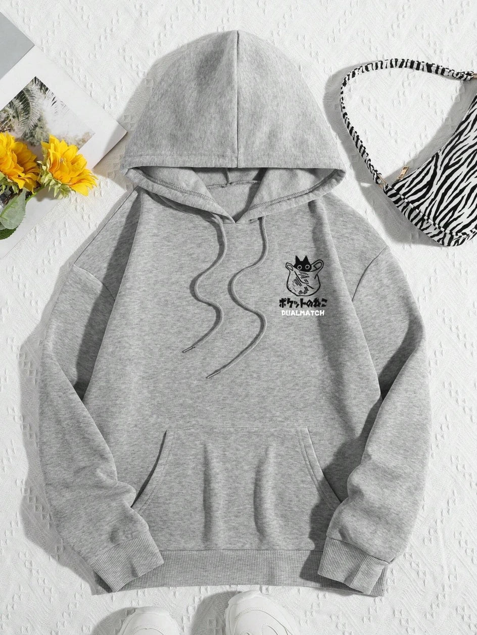 Cat Cartoon Hoodie – Cute, Casual Style - Eden of Clothes