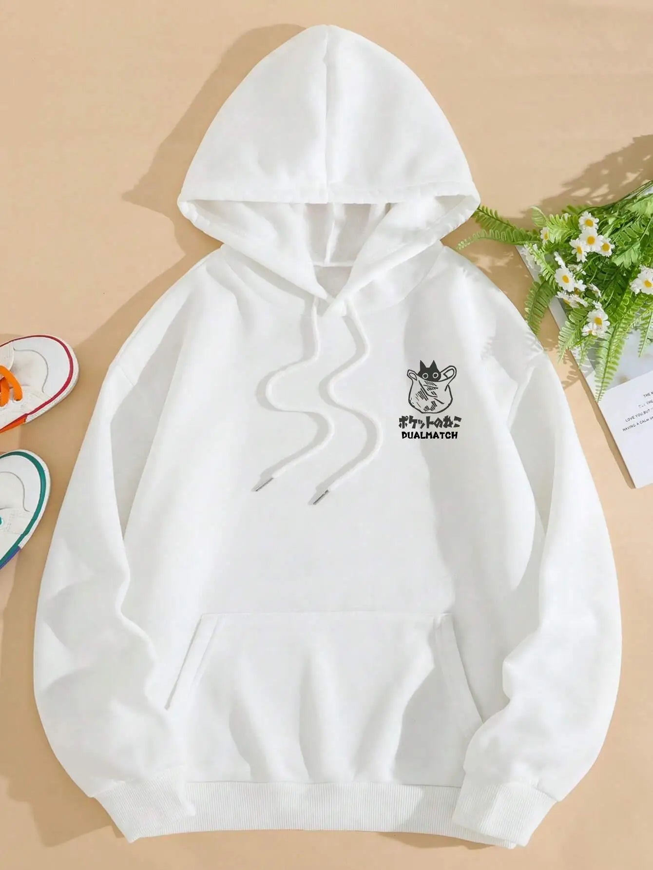 Cat Cartoon Hoodie – Cute, Casual Style - Eden of Clothes