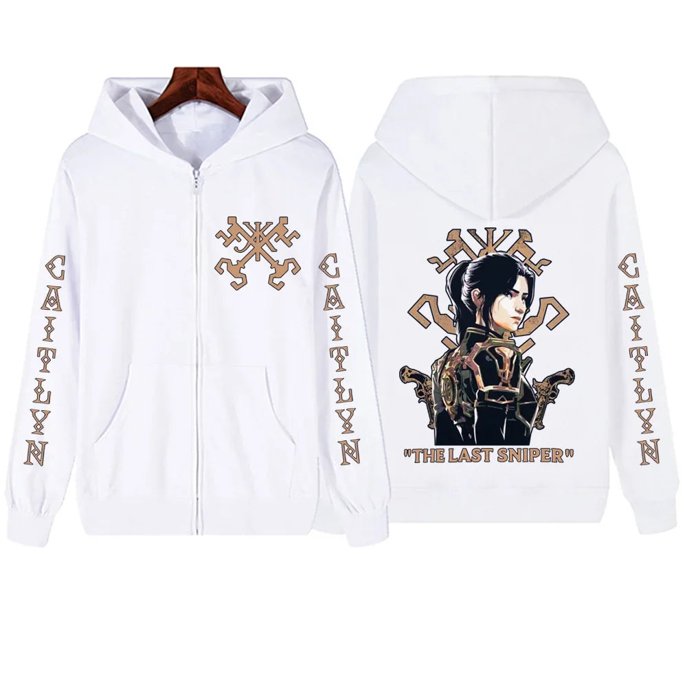 Caitlyn Zipper Hoodie – Sharpshooter Style, Arcane - Eden of Clothes
