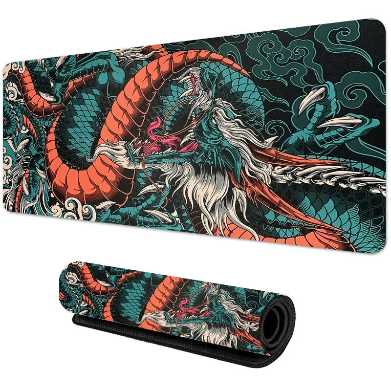 Japanese Dragon Large Gaming Mousepad – Extended Desk Mat, Smooth Surface Eden of Clothes