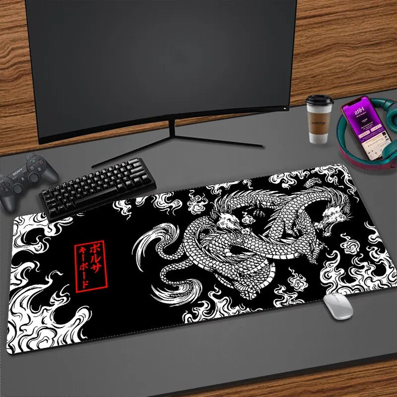Japanese Dragon Large Gaming Mousepad – Extended Desk Mat, Smooth Surface Eden of Clothes