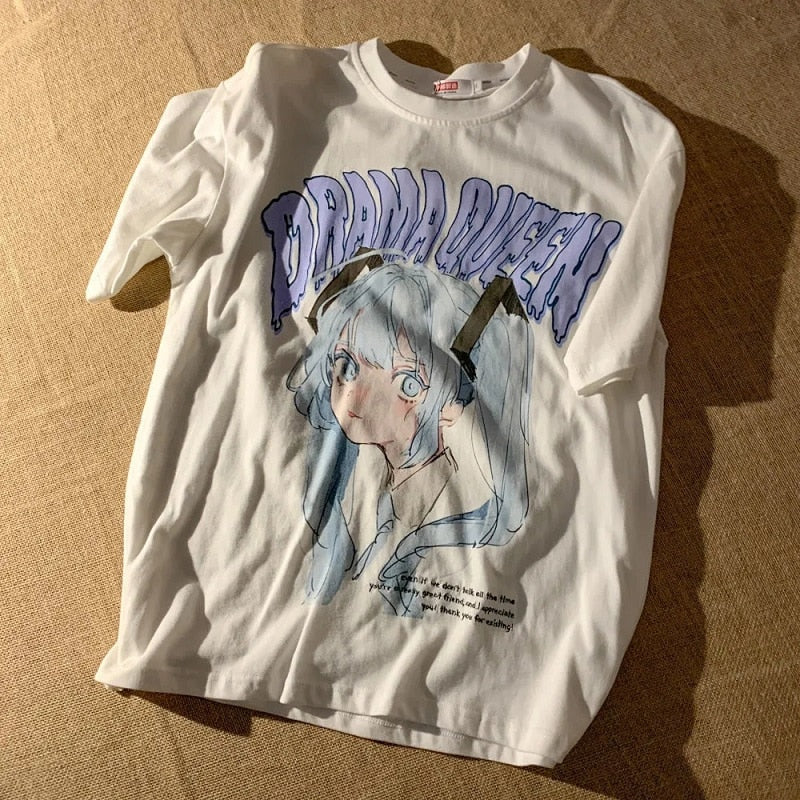 Harajuku Anime T-Shirt – Summer 2022, Casual Design - Eden of Clothes