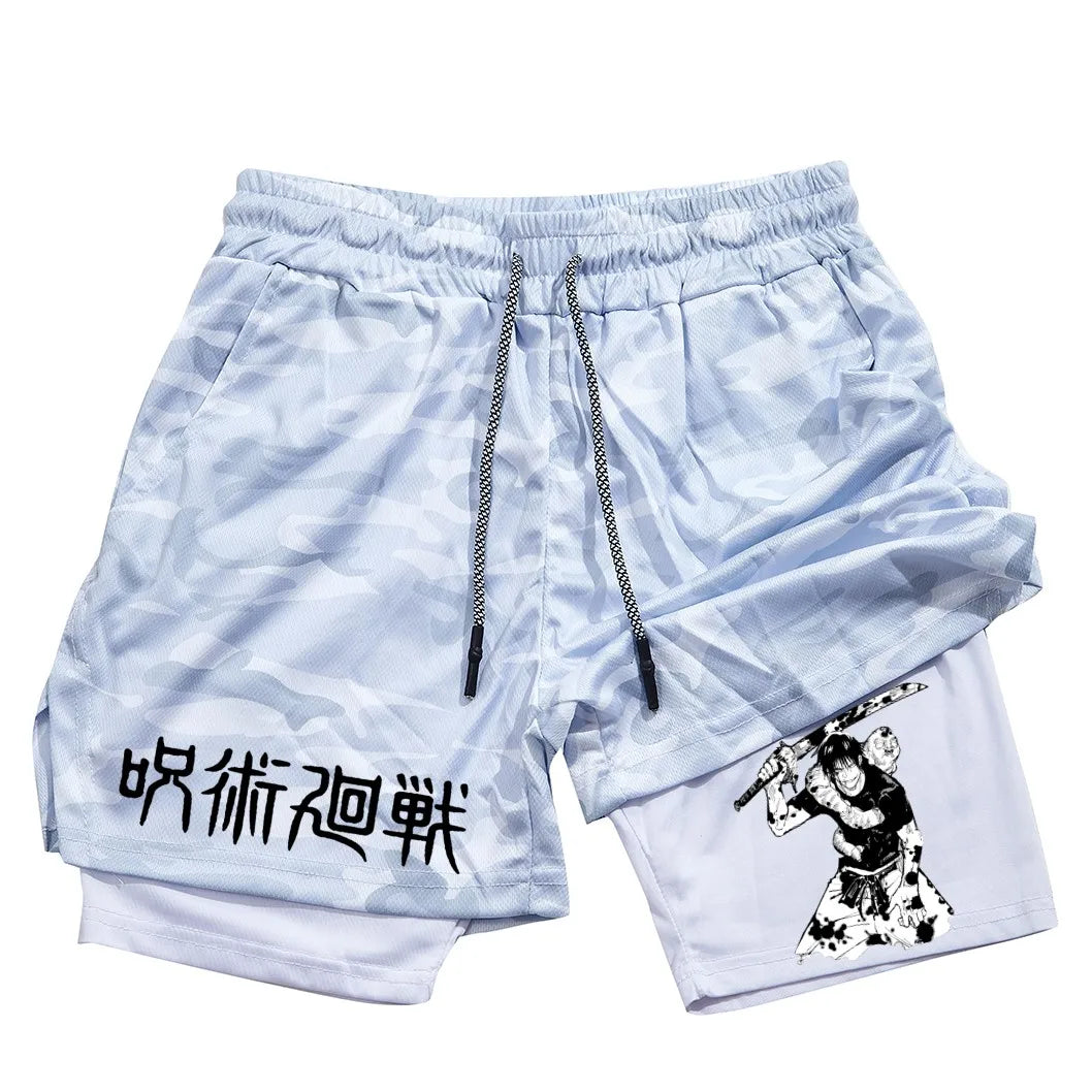 Toji Printed Men’s Gym Shorts – Comfortable Training Wear, Jujutsu Kaisen - Eden of Clothes