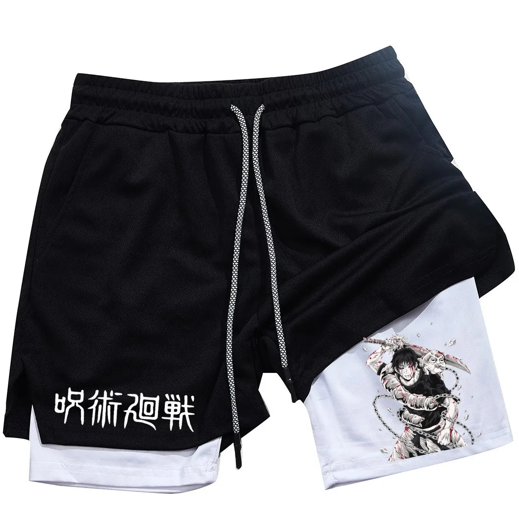 Toji Printed Men’s Gym Shorts – Comfortable Training Wear, Jujutsu Kaisen - Eden of Clothes