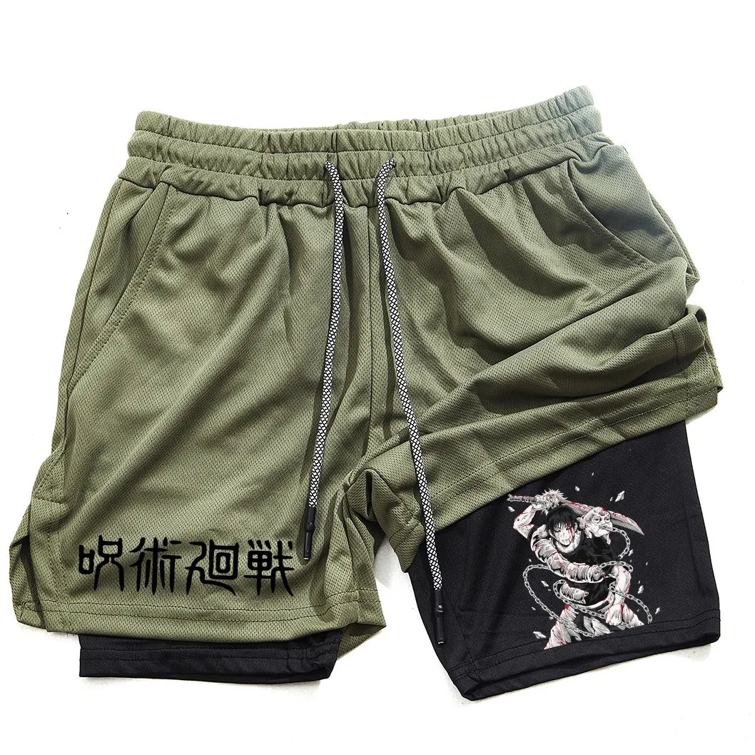 Toji Printed Men’s Gym Shorts – Comfortable Training Wear, Jujutsu Kaisen - Eden of Clothes