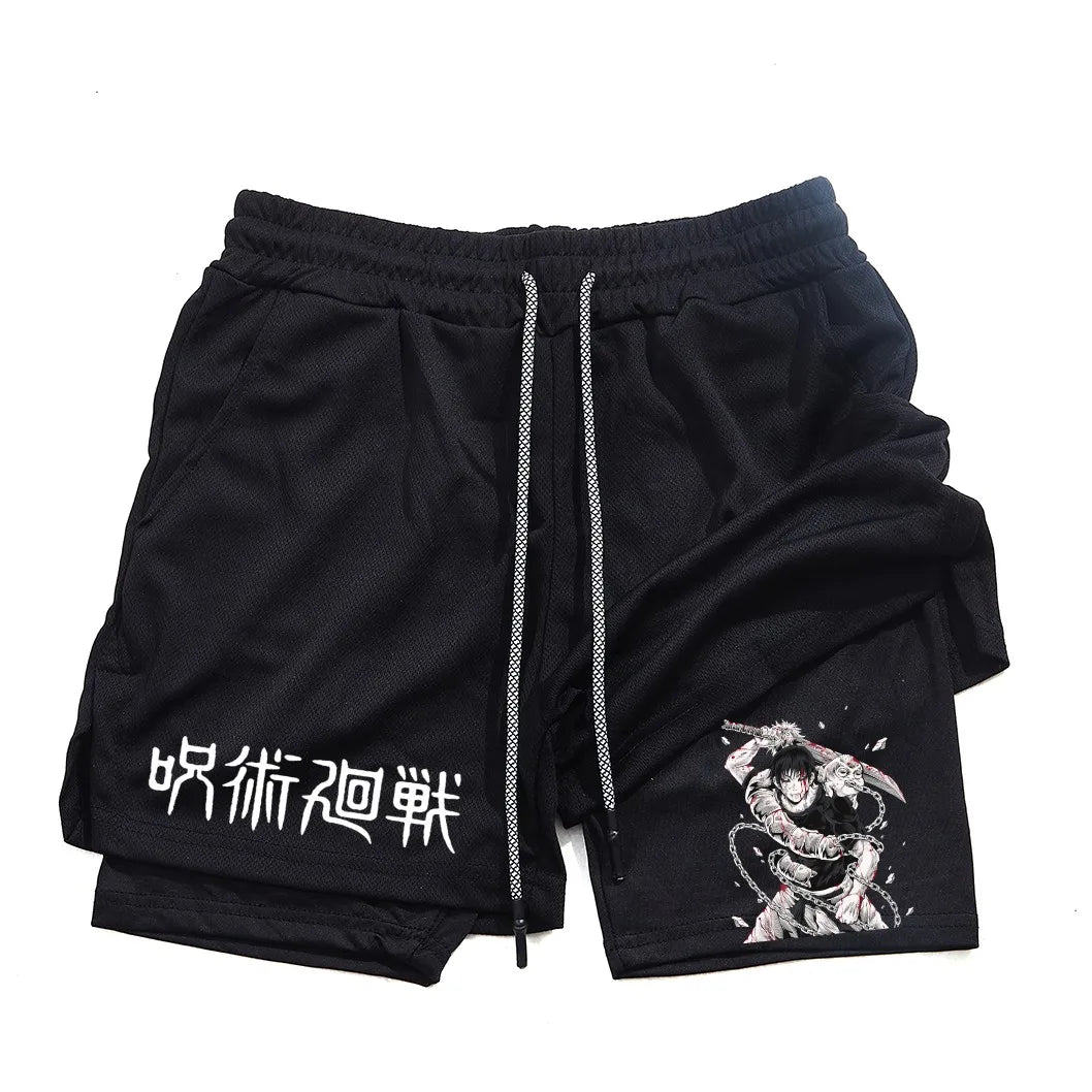 Toji Printed Men’s Gym Shorts – Comfortable Training Wear, Jujutsu Kaisen - Eden of Clothes