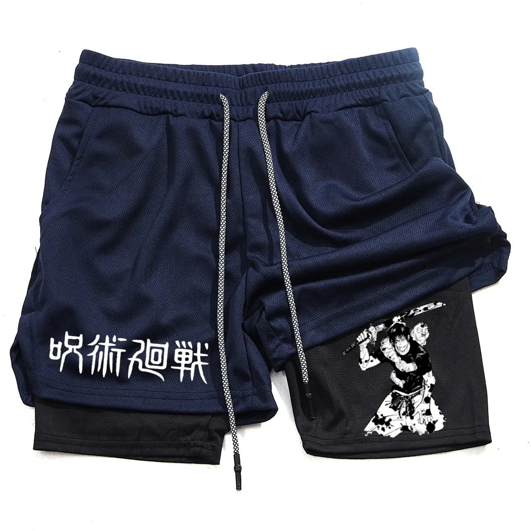 Toji Printed Men’s Gym Shorts – Comfortable Training Wear, Jujutsu Kaisen - Eden of Clothes