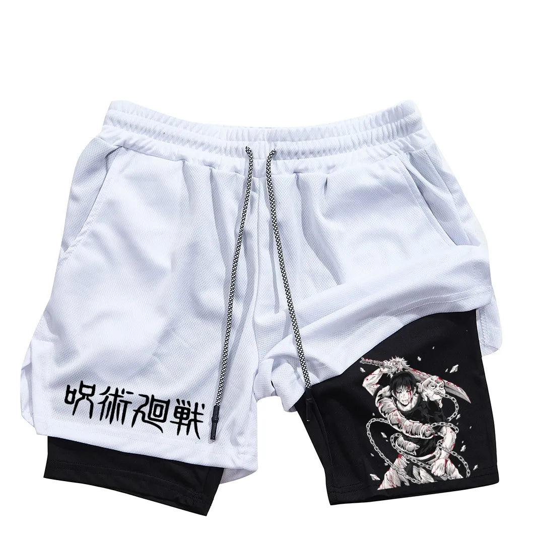 Toji Printed Men’s Gym Shorts – Comfortable Training Wear, Jujutsu Kaisen - Eden of Clothes