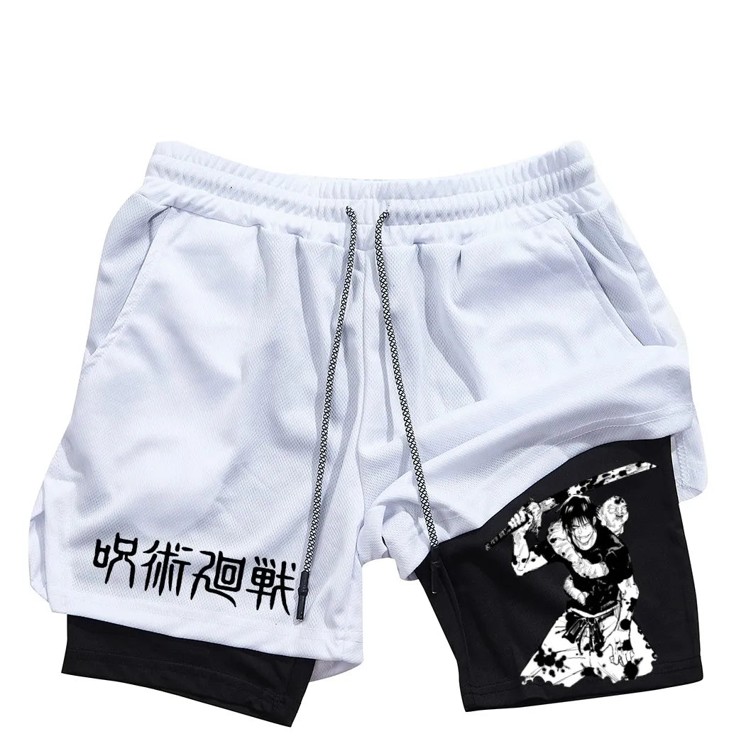 Toji Printed Men’s Gym Shorts – Comfortable Training Wear, Jujutsu Kaisen - Eden of Clothes