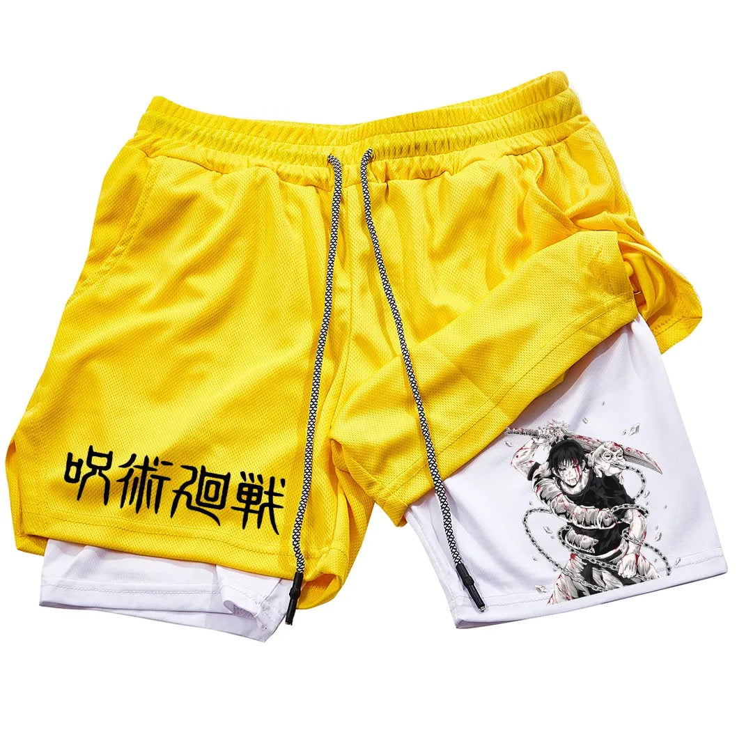 Toji Printed Men’s Gym Shorts – Comfortable Training Wear, Jujutsu Kaisen - Eden of Clothes