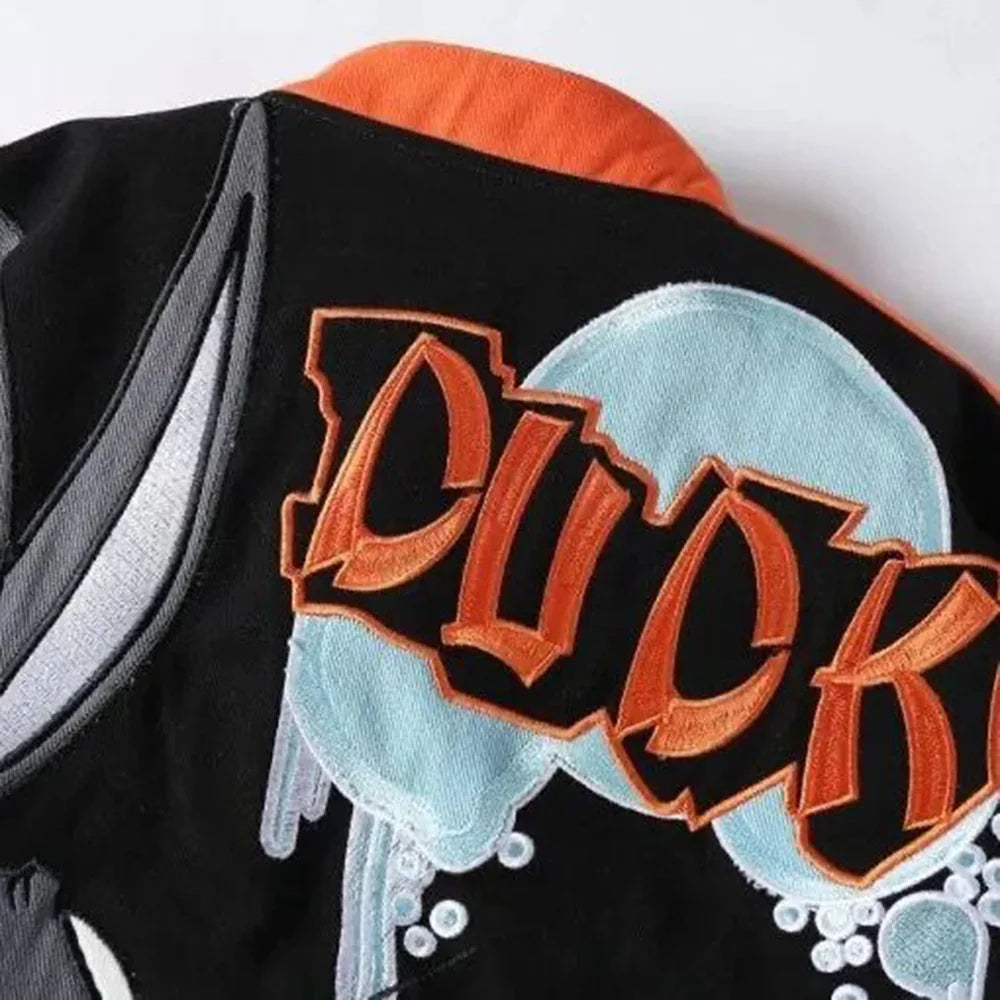 Cartoon Jacket – Lether, Y2K Style - Eden of Clothes