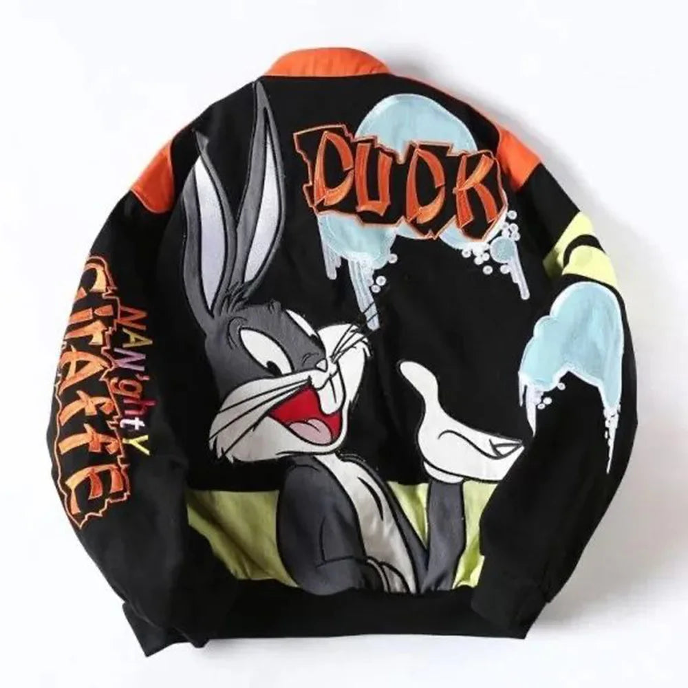 Cartoon Jacket – Lether, Y2K Style - Eden of Clothes