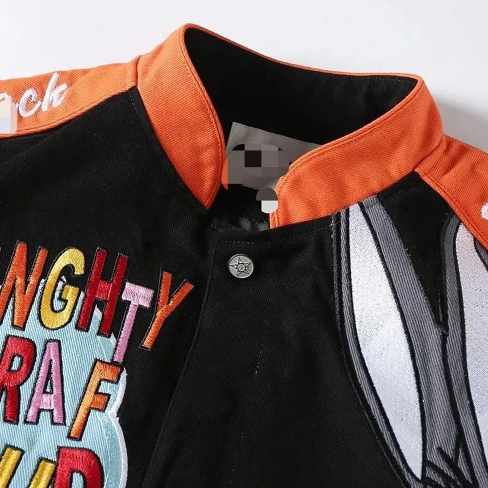 Cartoon Jacket – Lether, Y2K Style - Eden of Clothes