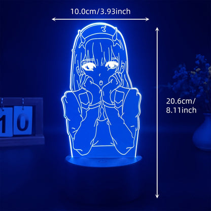 1pc touch seven color gradient animation character night light cartoon 3D vision lamp bedroom atmosphere light room