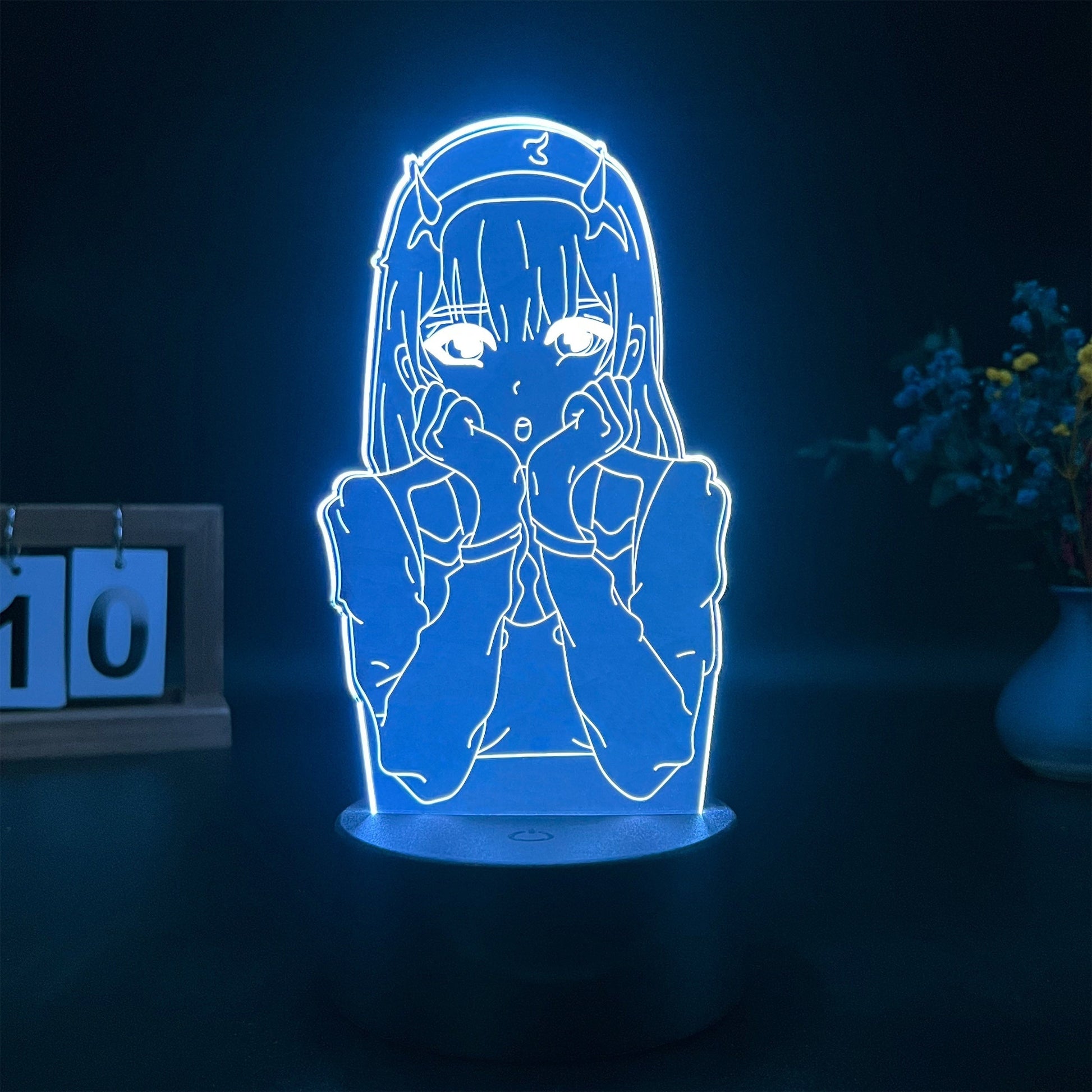 1pc touch seven color gradient animation character night light cartoon 3D vision lamp bedroom atmosphere light room