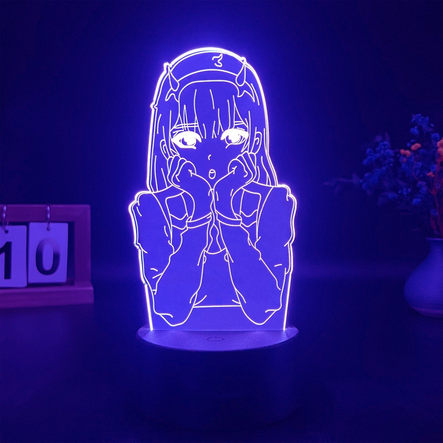 1pc touch seven color gradient animation character night light cartoon 3D vision lamp bedroom atmosphere light room