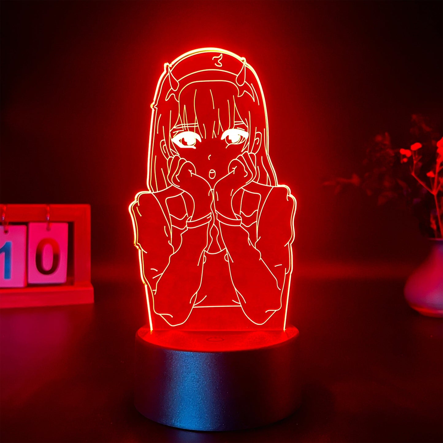 1pc touch seven color gradient animation character night light cartoon 3D vision lamp bedroom atmosphere light room