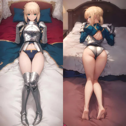 50x180cm Anime Fate FGO Saber Alter Cosplay Dakimakura PillowCase Hugging Body Prop Pillow Cover - A / Peach Skin