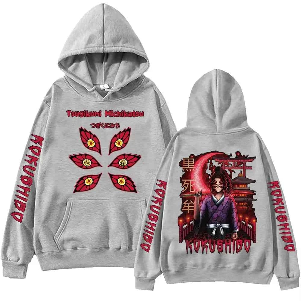 Anime demon killer Kokushibou hood original juku top men's sweatshirt high-quality casual hoodie