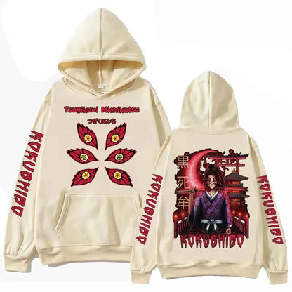 Anime demon killer Kokushibou hood original juku top men's sweatshirt high-quality casual hoodie