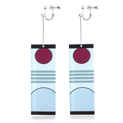 Acrylic Tanjiro Earrings - Black Chrome - Jewelry