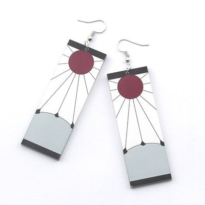 Acrylic Tanjiro Earrings - brown - Jewelry