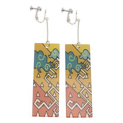 Acrylic Tanjiro Earrings - Dark gold - Jewelry