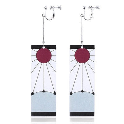 Acrylic Tanjiro Earrings - Gold-color - Jewelry