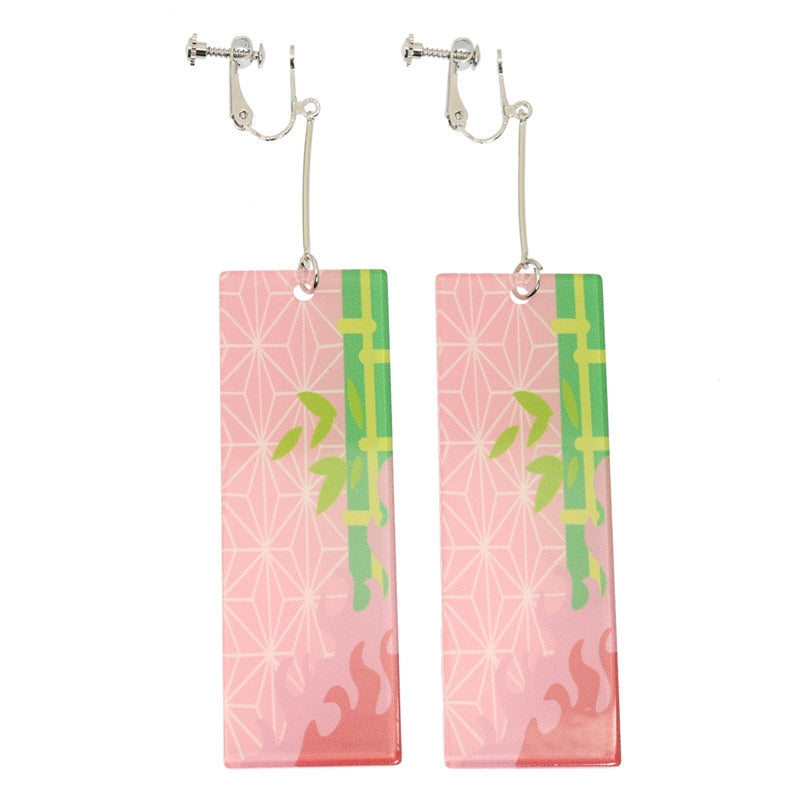 Acrylic Tanjiro Earrings - PALLADIUM - Jewelry