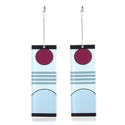 Acrylic Tanjiro Earrings - Reddish Brown - Jewelry