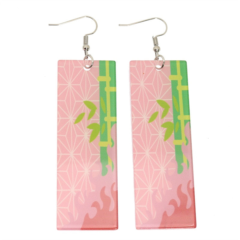 Acrylic Tanjiro Earrings - vermeil - Jewelry