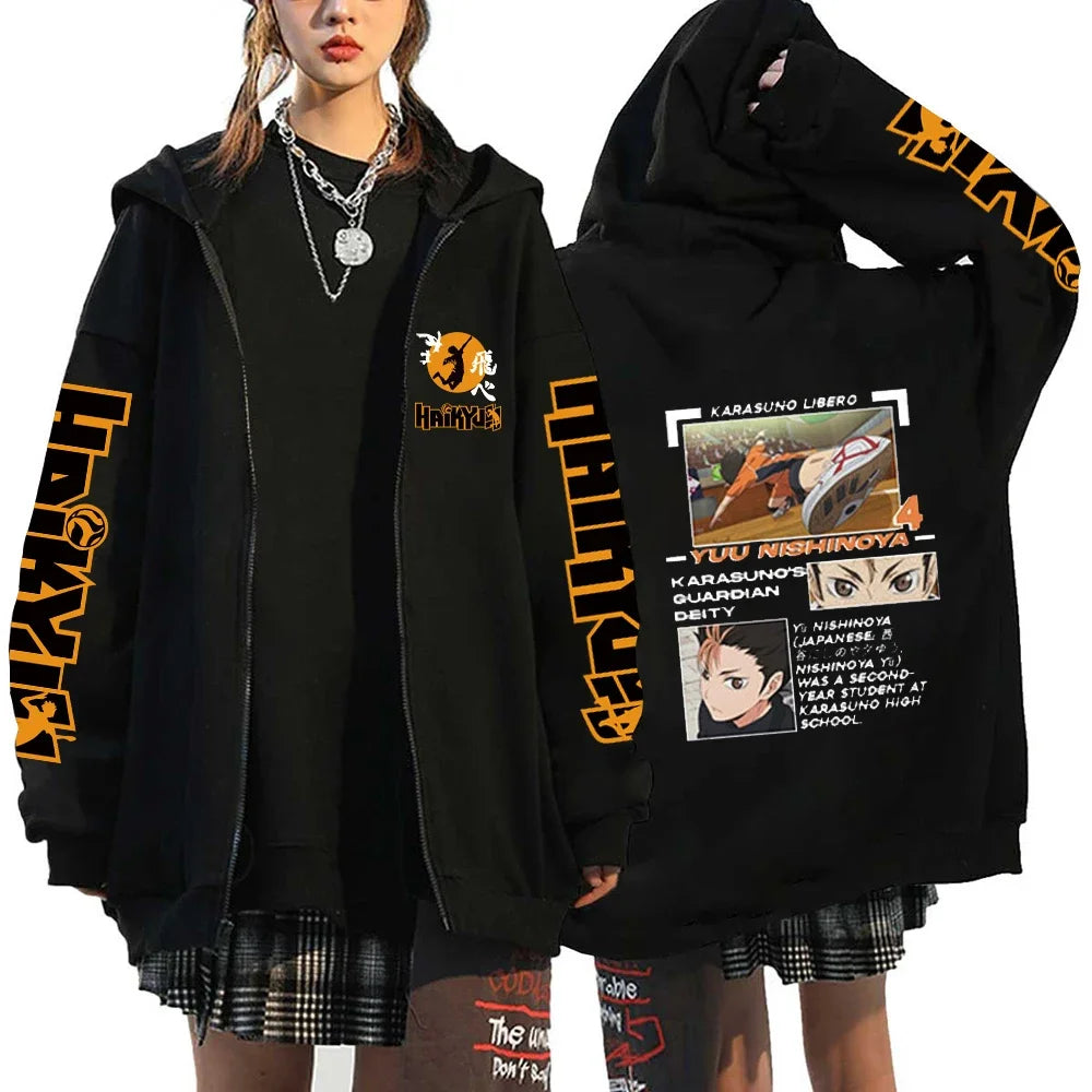 Haikyuu Zip Up Hoodie – Sports Theme, Anime Eden of Clothes 