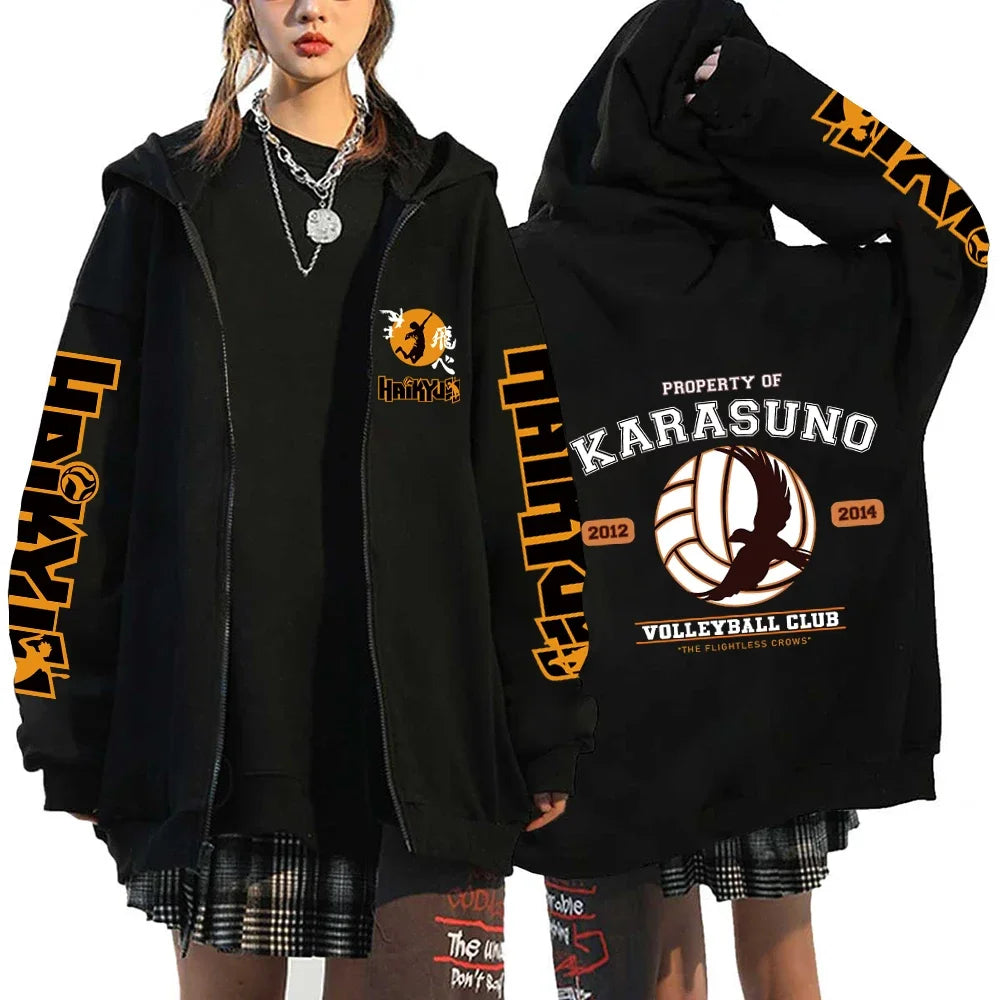 Haikyuu Zip Up Hoodie – Sports Theme, Anime Eden of Clothes 